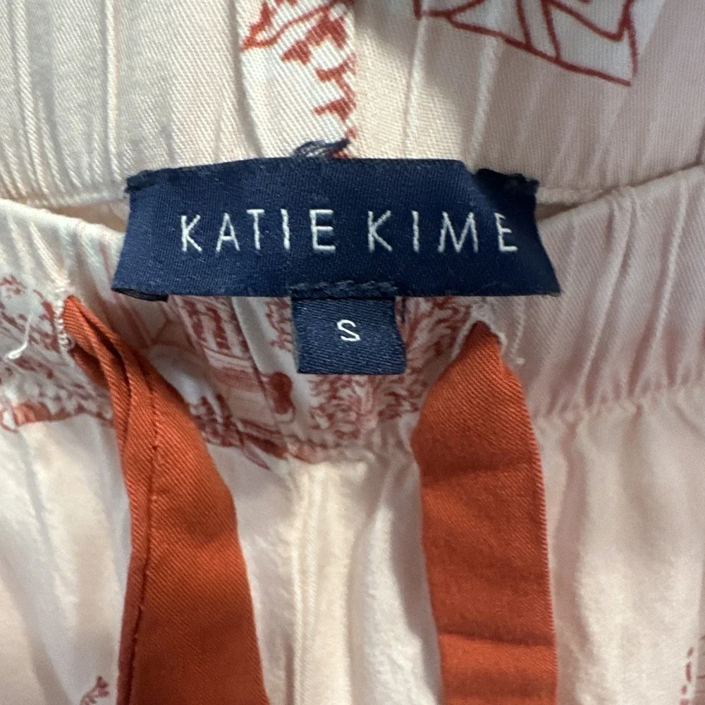 Katie Kime Holiday Toile 2 Piece Pajamas Pant Set Size S Pink Christmas PJs